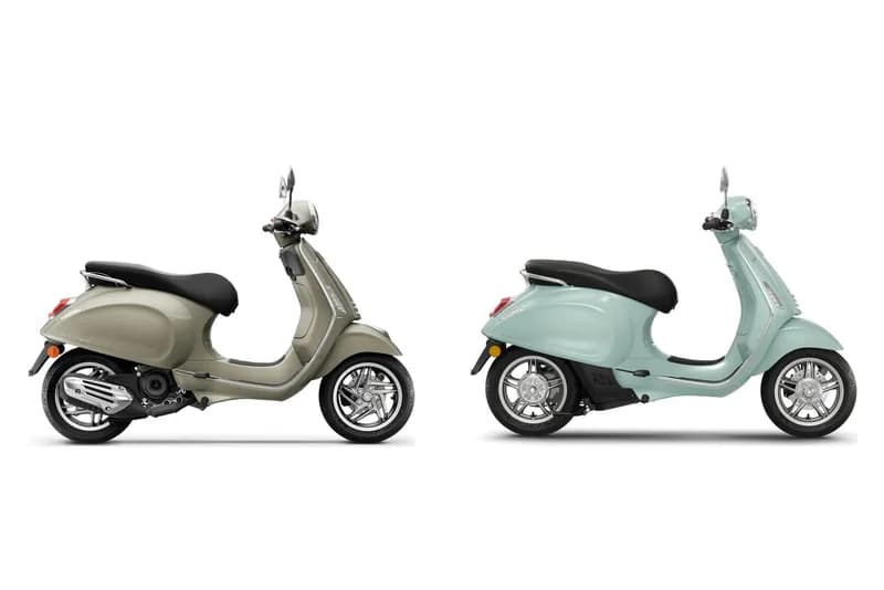 Vespa Primavera 50 à essence et Vespa Primavera Elettrica côte à côte